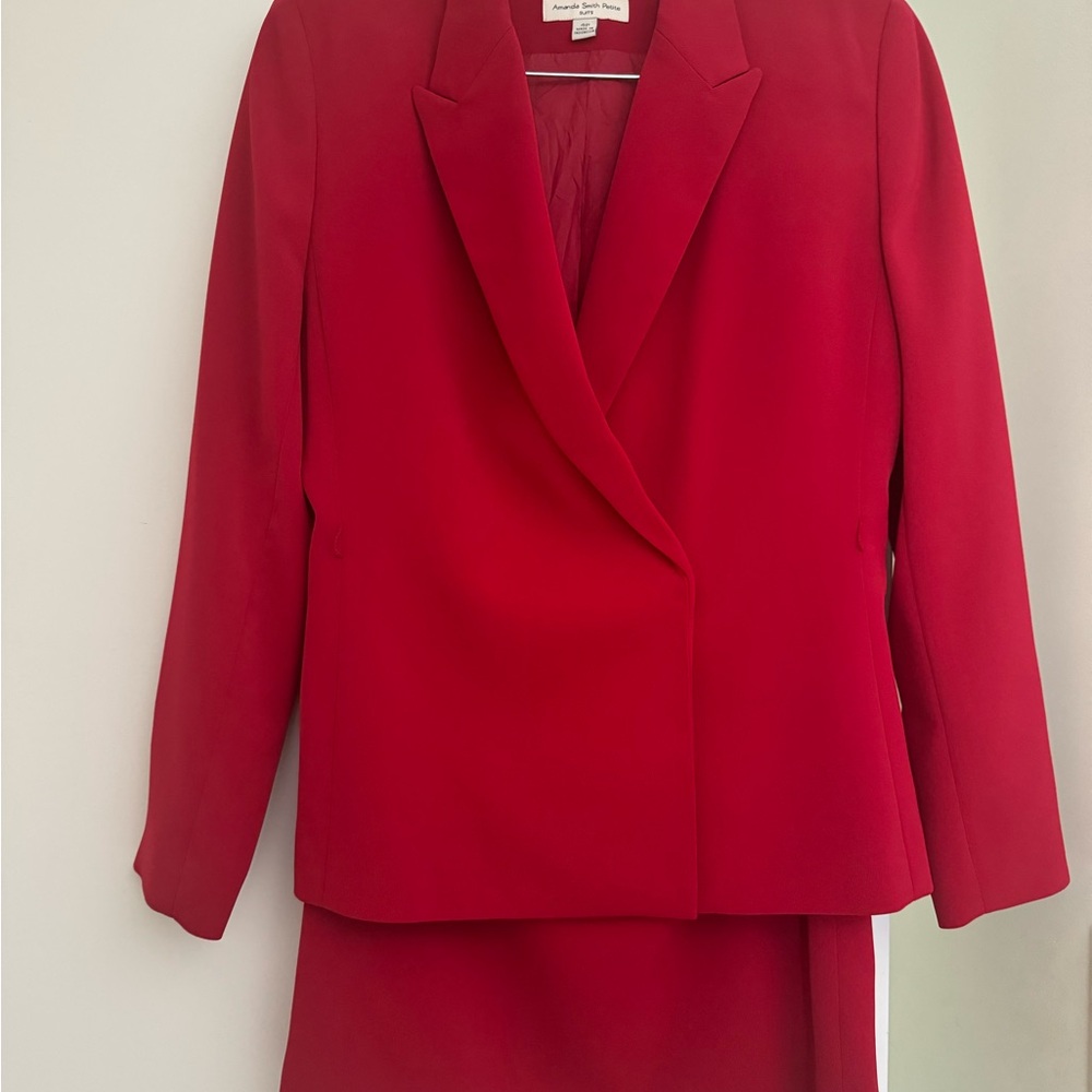 Amanda Smith Red Blazer Professional Suit Jacket